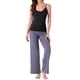 thumbnail image 2 of Camiseta sin mangas de mujer Inspire Chic, con escote en V, tirantes de espagueti, tops de pijama XL en negro, 2 of 6