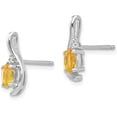 thumbnail image 2 of Solid 14k White Gold Citrine and Diamond Post Earrings - 14mm, 2 of 5