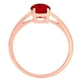 thumbnail image 2 of 1 ct Oval Cut Natural Garnet Solitaire 18K Rose Gold Womens Engagement Ring, 2 of 4