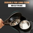 thumbnail image 5 of Double Dog and Cat Bowls with Anti-Overflow & Anti-Skid Food Mat, Ideal for Small Pets (Small), 5 of 5