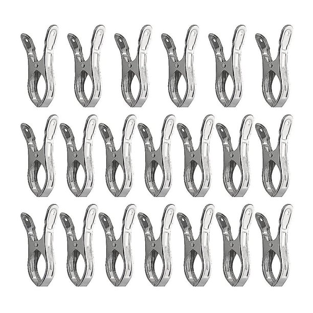 20 Uds. Pinzas para la ropa, pinzas para colchas, alfileres para calcetines, alfileres metálicos de acero inoxidable para ropa, compatibles con tendedero para exteriores