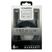 Liquipel Powertek Premium Braided USB-C to USB-C Cable - Black