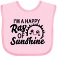 thumbnail image 3 of Inktastic Im a Happy Ray of Sunshine with Happy Sun Boys or Girls Baby Bib, 3 of 4