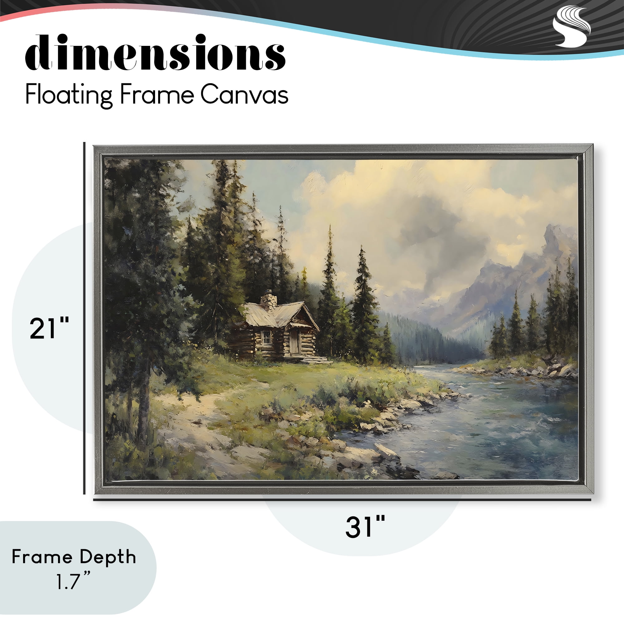 Stupell Industries Creek Cabin Riverside Retreat Gray Framed Floater Canvas Wall Art, design by Franklyn Gregory