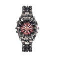 thumbnail image 1 of Reloj de Cuarzo Gótico para Hombre con Bisel de Llama y Esfera de Ojo Turco, Pulsera de Acero Inoxidable con Indicador de Fecha, 1 of 7