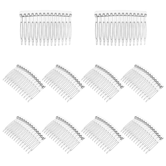 10pcs Hair Side Clip Combs 14 Teeth for Women Girls Ladies Bridal Wedding Veil Transparent