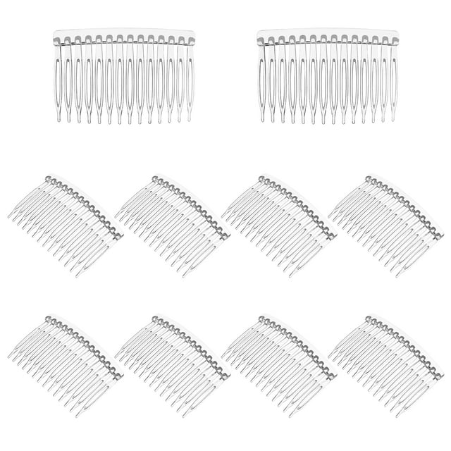 FELTECHELECTR Lurrose - 10 peines de plástico con dientes para el pelo, pinzas para el pelo para novias y bodas, con 14 dientes