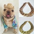 thumbnail image 4 of Flmtop Collier Chaîne Punk Réglable 36cm/45cm pour Chien Chat Collier Large Accessoire pour Animaux Doré, 4 of 9