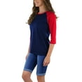 thumbnail image 5 of ToBeInStyle Women's Classic Two Color Cotton Baseball T-Shirts, 5 of 6