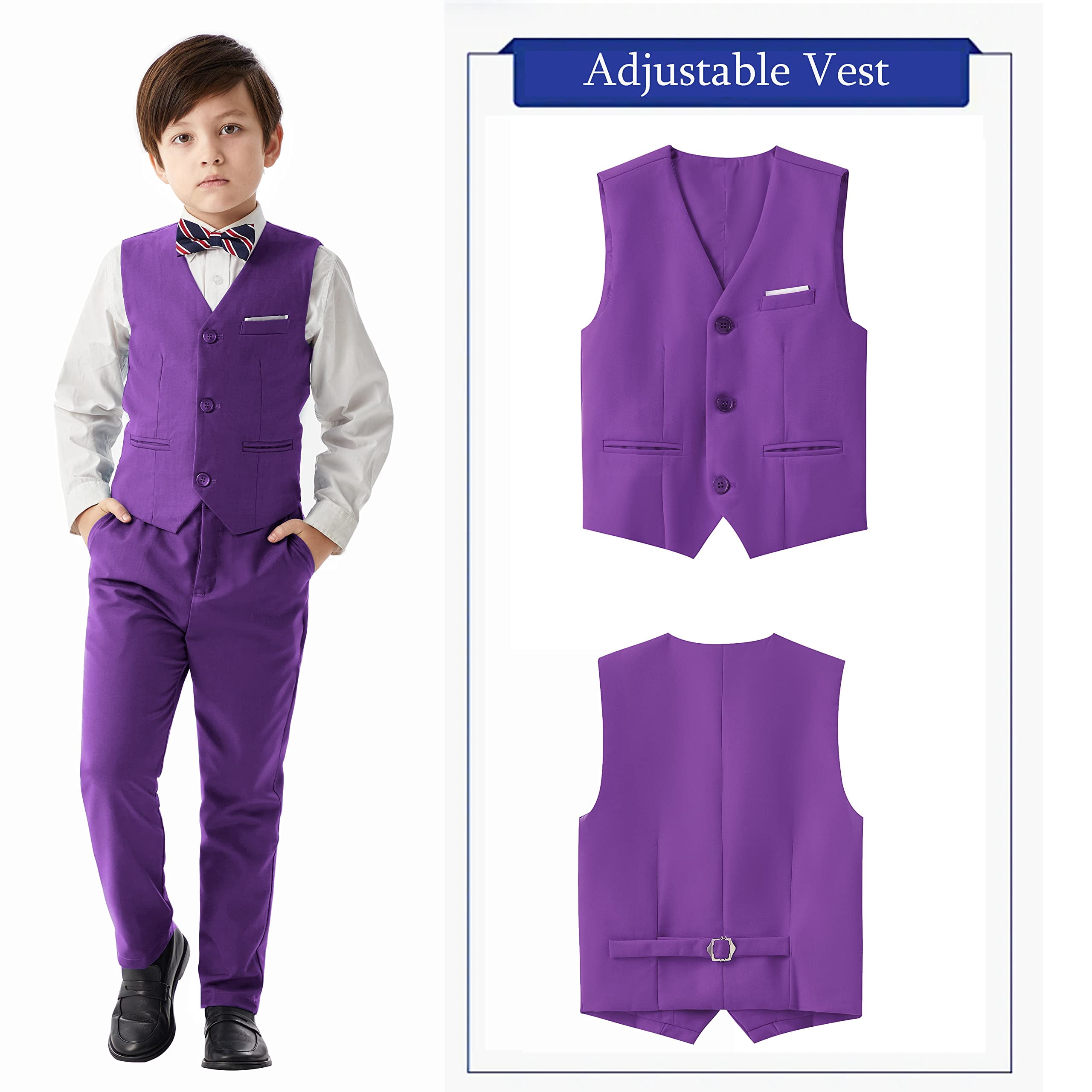 Boys Black Tuxedo Suit With Gold Vest - Toddler Formal Wear For Wedding & Communion (Size 6)