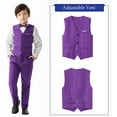 thumbnail image 2 of ETHAN Boys Purple Suits for Easter Outfit Toddler Boys Wedding Suit for Boys 2T with Kids Suspenders, 2 of 6