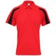 thumbnail image 1 of AWDis Just Cool - Polo transpirable de manga corta con franjasen contraste Hombre caballero - Verano/Deporte (Rojo Fuego/Negro jet), 1 of 2