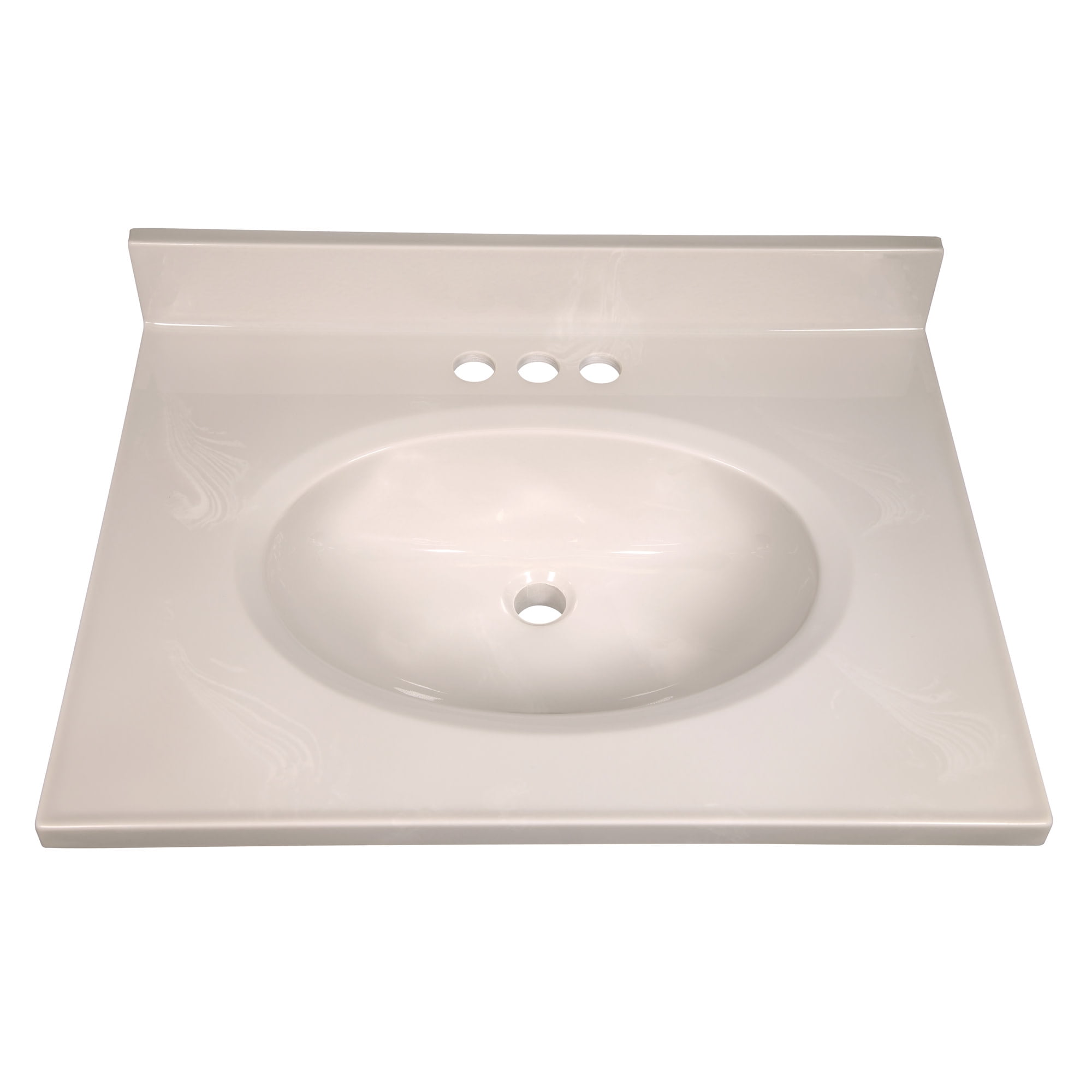 Design House Brookings 25" x 19" Ready to Assemble Shaker 2-Door Bath Vanity with Cultured Marble 4" Centerset Top, White/Ivory Swirl