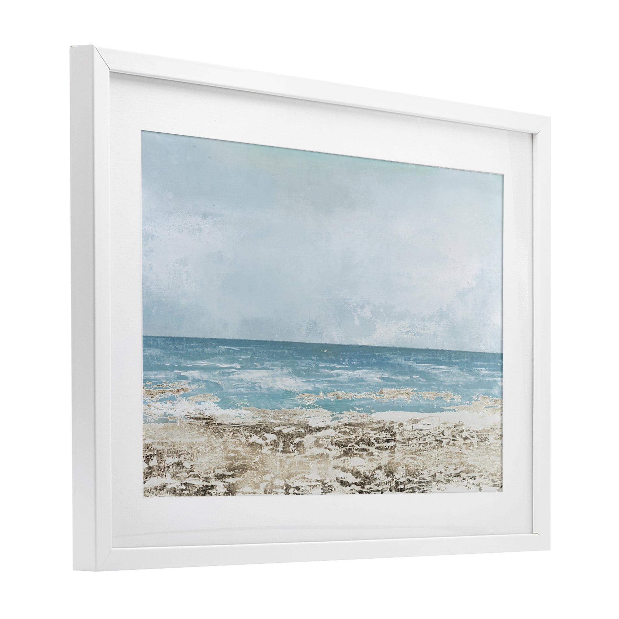 Stupell Industries Peaceful Mood Coastal Scene White Framed Print Under Glass, design by Lorenzo Collective