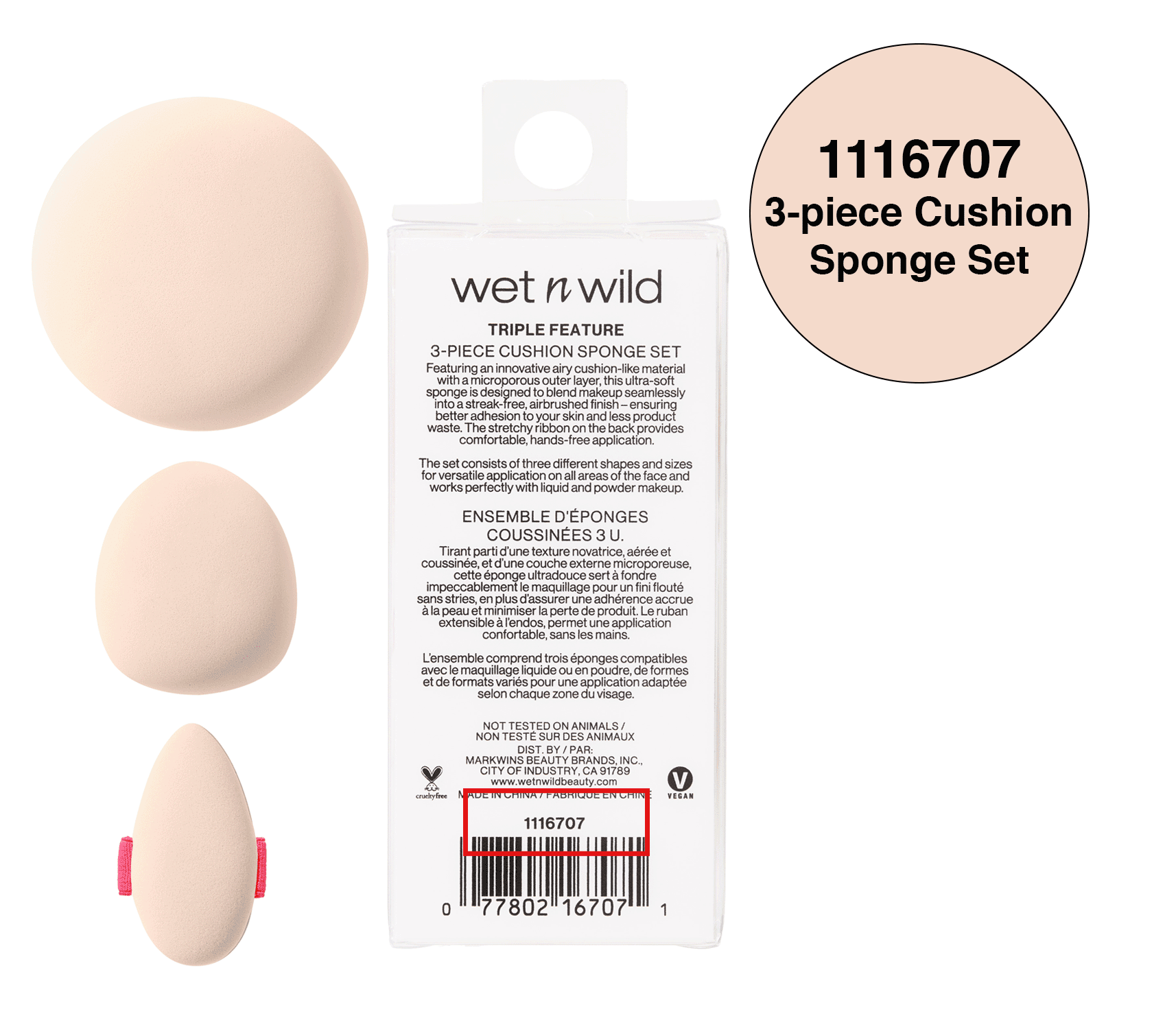 Wet n Wild Triple Feature, Streak-Free 3-piece Cushion Sponge Set