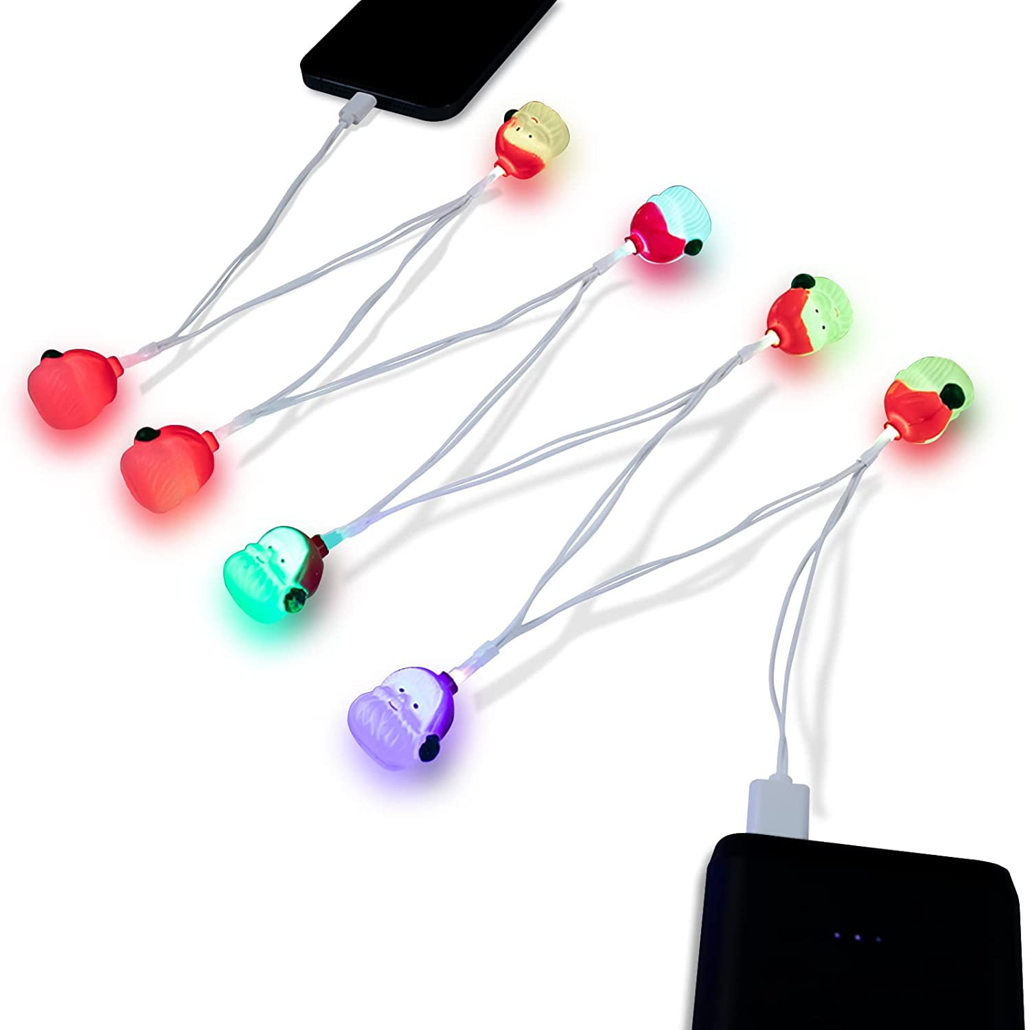 Christmas Lights Phone Charging Cable, Festive USB Bulb Charger, 50
