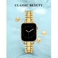 thumbnail image 6 of Wearlizer Beaded Bracelet Band Compatible with Apple Watch Band 38/40/41/42/44/45/46/49mm, Dressy Stainless Steel Jewelry Strap for iWatch Series 11 10 9 8 7-1 Ultra SE, 6 of 7