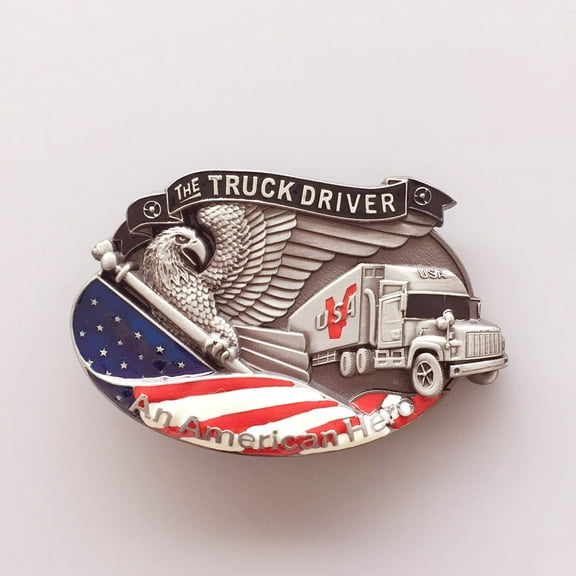 Jean's Friend Vintage Style Hero Truck Driver Enamel Belt Buckle