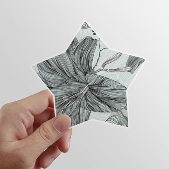 Lily Drawing Art Flower Star Sticker Paster Vinyl Car Tags Decoration Decal
