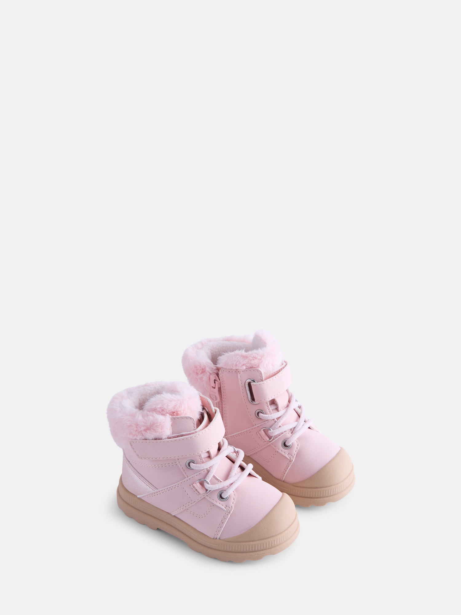 Wonder Nation Baby and Toddler Girls Winter Boots with Faux Fur Lining