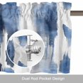 thumbnail image 6 of Watercolors Blue White Window Valance for Kitchen, Abstract Painting Rod Pocket Short Curtain for Small Windows, Light Filtering Decorative Valance, 54 x 18 Inch, 1 Panel, 6 of 9