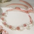 thumbnail image 6 of MIALLO Elegant Floral Bridal Headpiece, Handmade Foam Rose & Pearl Hair Accessory for Prom Party, Flexible Long Hair Vine, 6 of 8