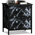 thumbnail image 2 of Sorbus 2 Drawers Nightstand Chest End-Table - Black Frame Black Marble, 2 of 9