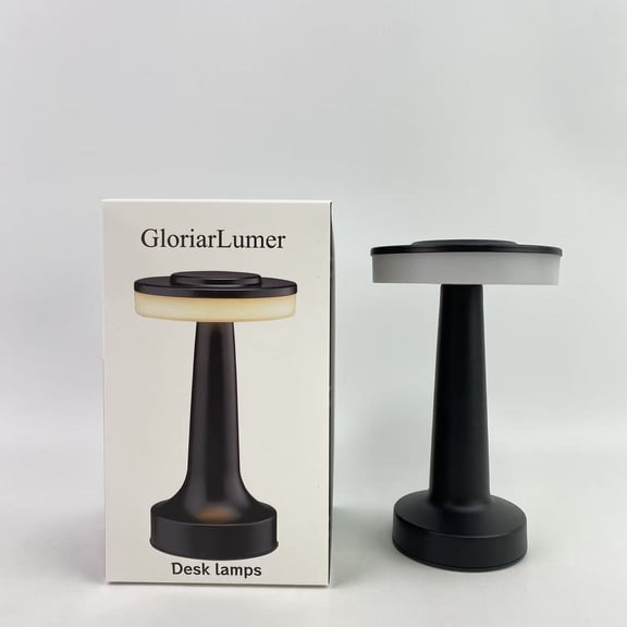 GloriarLumer Desk lamps,Portable LED Table Lamp with Touch Sensor, 3-Levels Brightness, Rechargeable Battery Up to 48 Hours Usage, Night Light , Nightstand Lamp, Bedside Lamp (Matte Black)