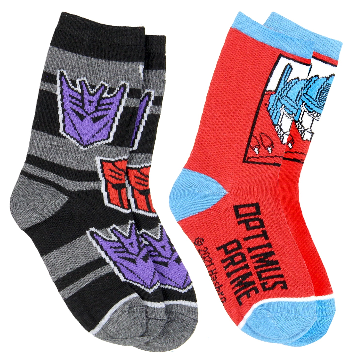 Transformers Autobots Decepticons Optimus Prime Boys' 2 Pack Crew Socks