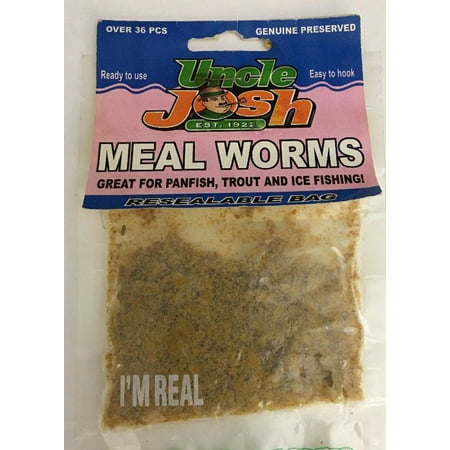 Meal Worms By Uncle Josh-Over 36 PCS-Great For Trout,Panfish,Ice