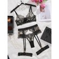thumbnail image 3 of Ellolace-Conjunto de lencería erótica de lujo para mujer, ropa interior Sexy de encaje, conjunto de tirantes, romántico y caliente, trajes transparentes de lujo, 3 of 5