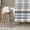 thumbnail image 3 of Creative Products Shades of Blue Stripes 71x74 Shower Curtain, 3 of 7