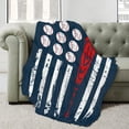 thumbnail image 2 of Flannel Fleece Bed Blanket Baseball America Flag Throw Blanket Lightweight Cozy for Bedroom All Season Sofa Decor Gift 50x40 inch for Kids, 2 of 6