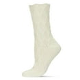 thumbnail image 3 of MeMoi Weaved Flower Chunky Knit Crew Sock - Womens - Female, One Size, Black, 3 of 8