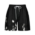 thumbnail image 5 of Teissuly Women Summer Illustration Lace Up Elastic Pocket Casual Shorts, 5 of 5