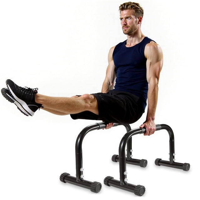 Barra de flexiones Parallettes Bars AmazeFan High Steel de 30 cm, color negro