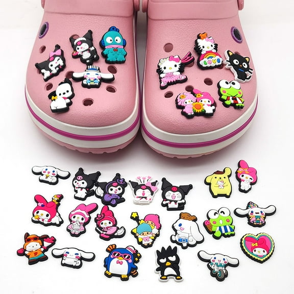 WANNGWEE 30Pcs Sanrio Shoe Charms for Clog, Cartoon Shoe Decoration for Shoes Bracelet Wristband Clog Sandals Birthday Party Favors WW728#1211