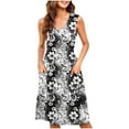 thumbnail image 7 of Sundresses for Women 2025 Floral Printed Mini Beach Dress Swing A-Line Sundress Relaxed Fit Dresses Dressy Causal Sun-Dress Bussiness Work Office Dressess, 7 of 7