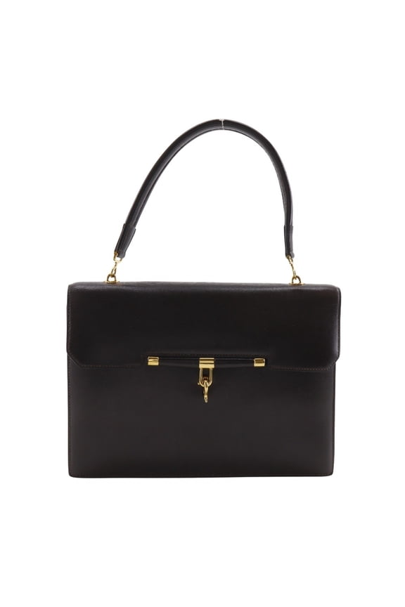 Pre-Owned Hermes HERMES Paronniere Handbag Vintage Box Calf Brown XO A5 Flap Women's (Fair)