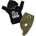 thumbnail image 2 of ZOEREA Toddler Baby Boys Clothes Letter Printed Hoodie Sweatshirt Tops+Camouflage Long Pants 2PCS Outfits Set, 2 of 6