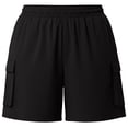 thumbnail image 6 of MYAOYI Womens Drawstring Cargo Shorts with Pockets Elastic Waist Loose Fit Casual Summer Shorts for Women, 6 of 8