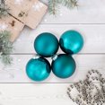 thumbnail image 2 of Northlight 4pc Shiny and Matte Glass Ball Christmas Ornament Set 4" - Turquoise Blue, 2 of 5