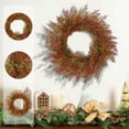 thumbnail image 1 of Herunwer Front-Door Cedar Fall Wreaths,Wreath with Burlap Bow - Weatherproof Outdoor Porch Decor - Ideal Stress Relief Rustic Greenery for Autumn Holiday, 1 of 6