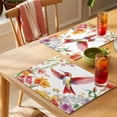 thumbnail image 4 of Hummingbird Flower Placemats Set of 4, Floral Non-Slip Place Mats Washable Table Mats for Kitchen Dining Table Decorations Indoor/Outdoor, 4 of 9