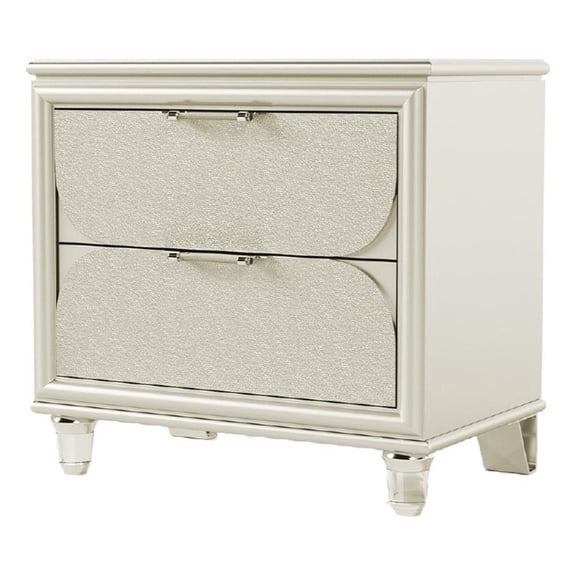 Zema Nightstand- 2 Drawers w Acrylic Handles- 30 Inch