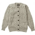 thumbnail image 5 of Aran Chunky Wool Cardigan Women's Buttons Cable Knitted Traditional Irish Sweater with Pockets Made in Ireland, 5 of 6