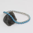 thumbnail image 3 of Turquoise Handmade Silver Bracelet, December Birthstone Gift, Trendy Unisex Tennis Bracelet, Personalized Jewelry, Mothers Day Gift, 3 of 4