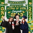 thumbnail image 6 of Green and Gold Theme LEJHVAQK 2026 Graduation Decorations Set: Class of 2026 Backdrop, Congrats Grad Banner, Vertical Door Banners, Balloon Arch & Party Supplies Kit., 6 of 14