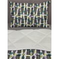 thumbnail image 3 of Leaves Comforter & Sham Bedding Set, Ornate Polka Dotted Pattern with Monochrome Tropical Spring Foliage Illustration, 3 pcs Duvet Set Microfiber Filling Quilt, 5 Sizes, Multicolor, by Ambesonne, 3 of 4
