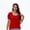Red, variant on Women's Square Neck Ruffle Short Sleeve T-Shirt, S-3XL